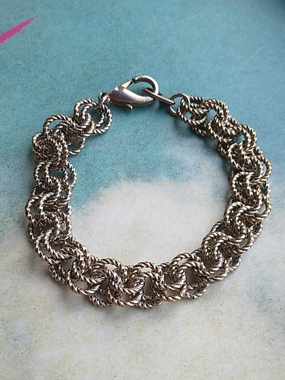 Gold-Tone Twisted Rope Link Bracelet